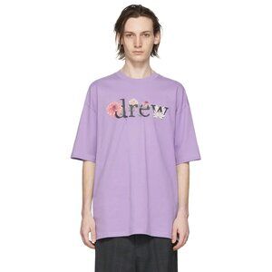 NWOT Drew House Floral Drew T-Shirt, Purple, Medium